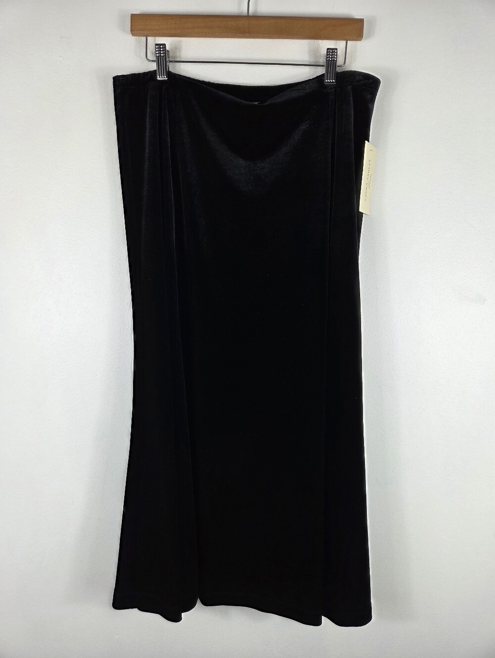 New Laura Ashley Vintage 90s Velvet Pull On A Line Midi Skirt